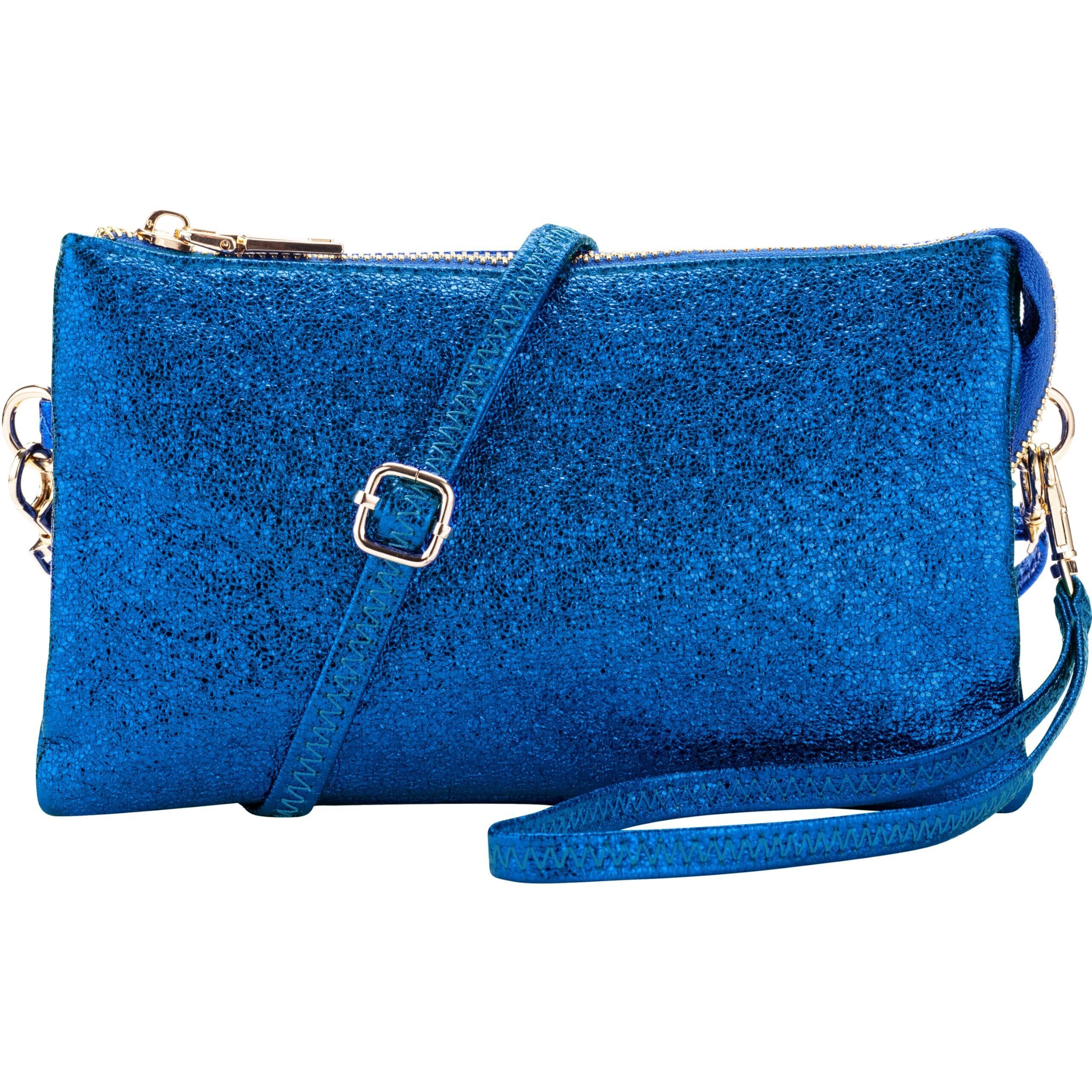 7520 Vegan Leather Multi-Pocket Crossbody Purse/Clutch With Card Slots
